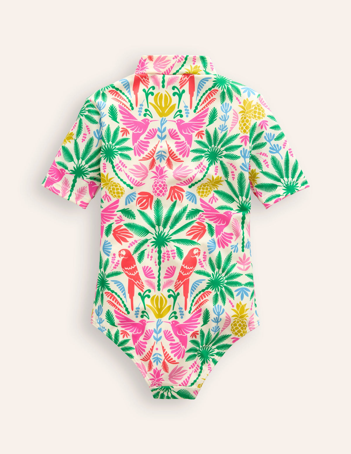 Short-sleeved Swimsuit-Multi Rainbow Palm-2