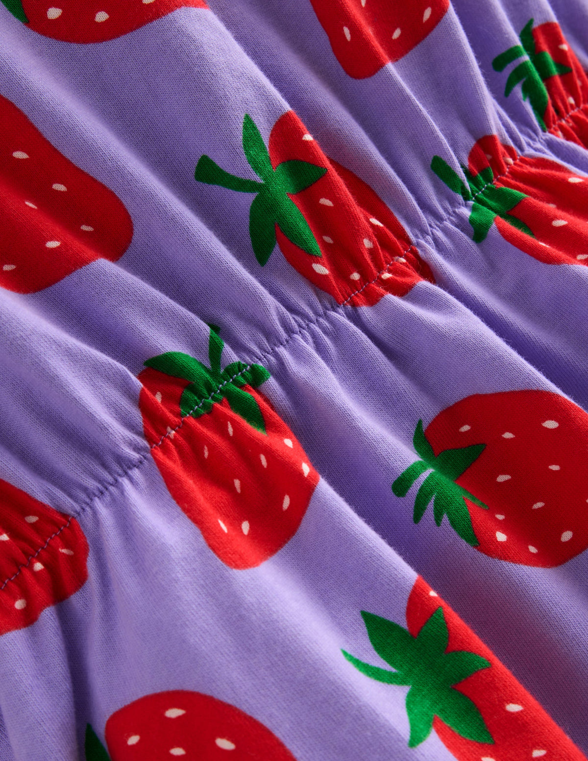 Frill Sleeve Jersey Dress-Parma Violet Strawberries - Image 3