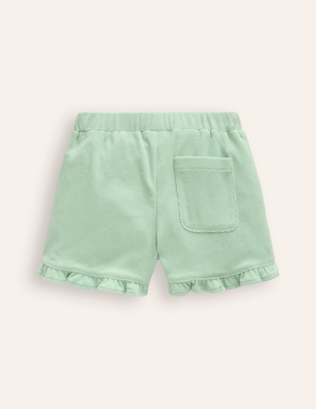 Frill Hem Towelling Short-Pistachio Green-2