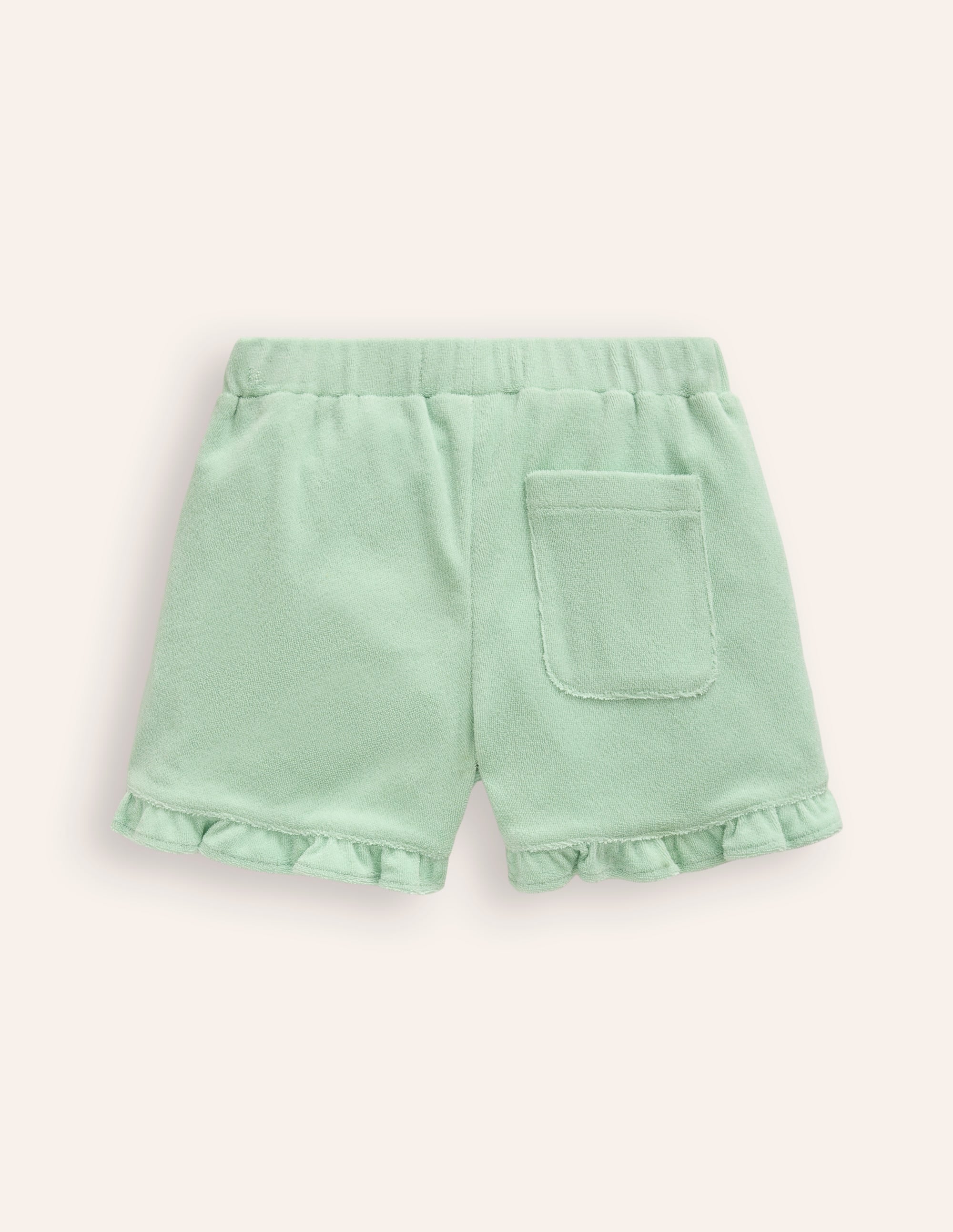 Frill Hem Towelling Short-Pistachio Green - Image 2