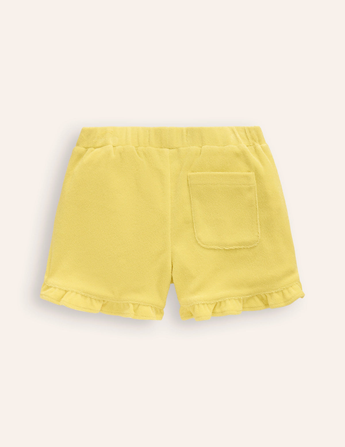 Frill Hem Towelling Short-Lemon Yellow - Image 2