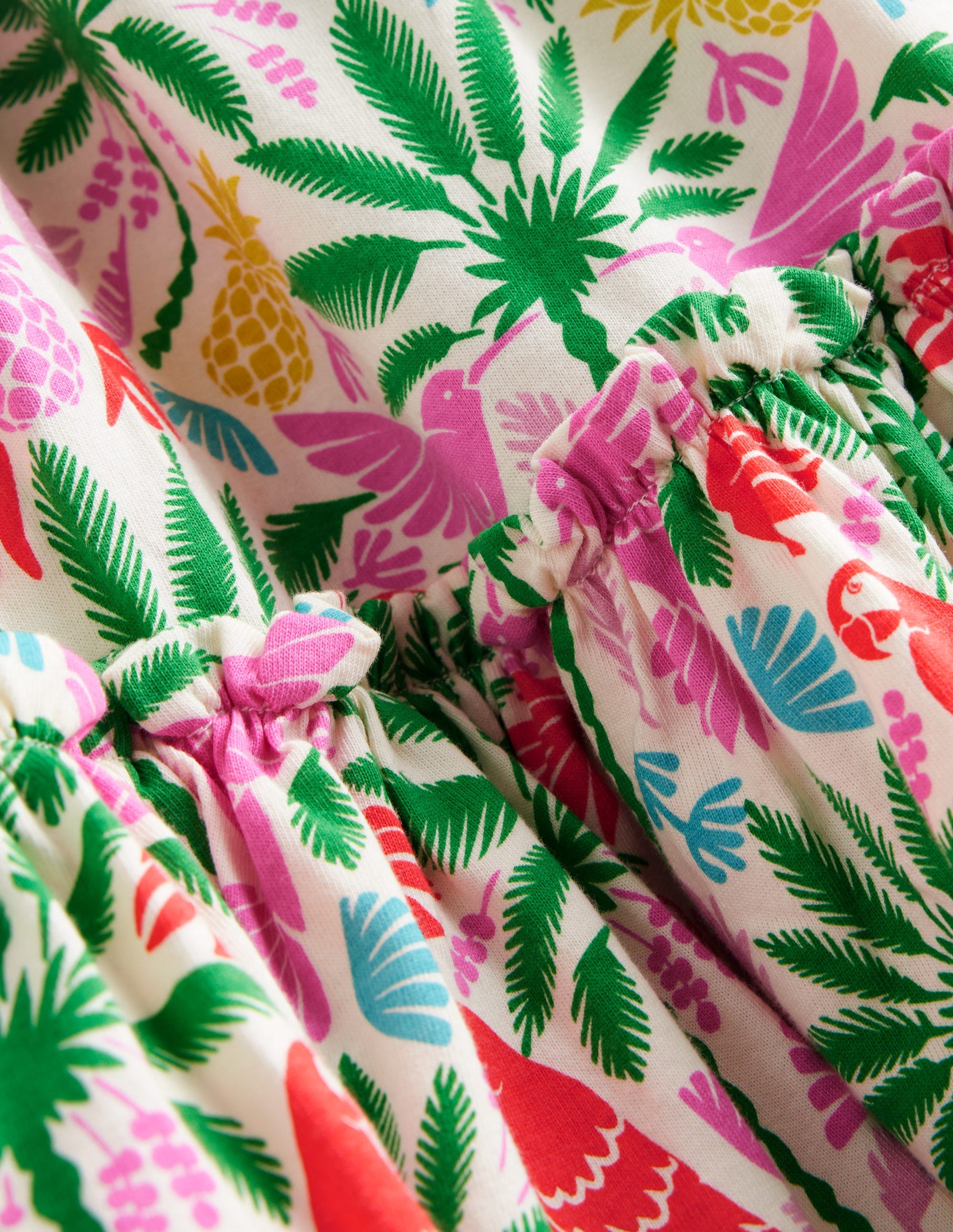 Printed Jersey Midi Skirt-Multi Rainbow Palm-3