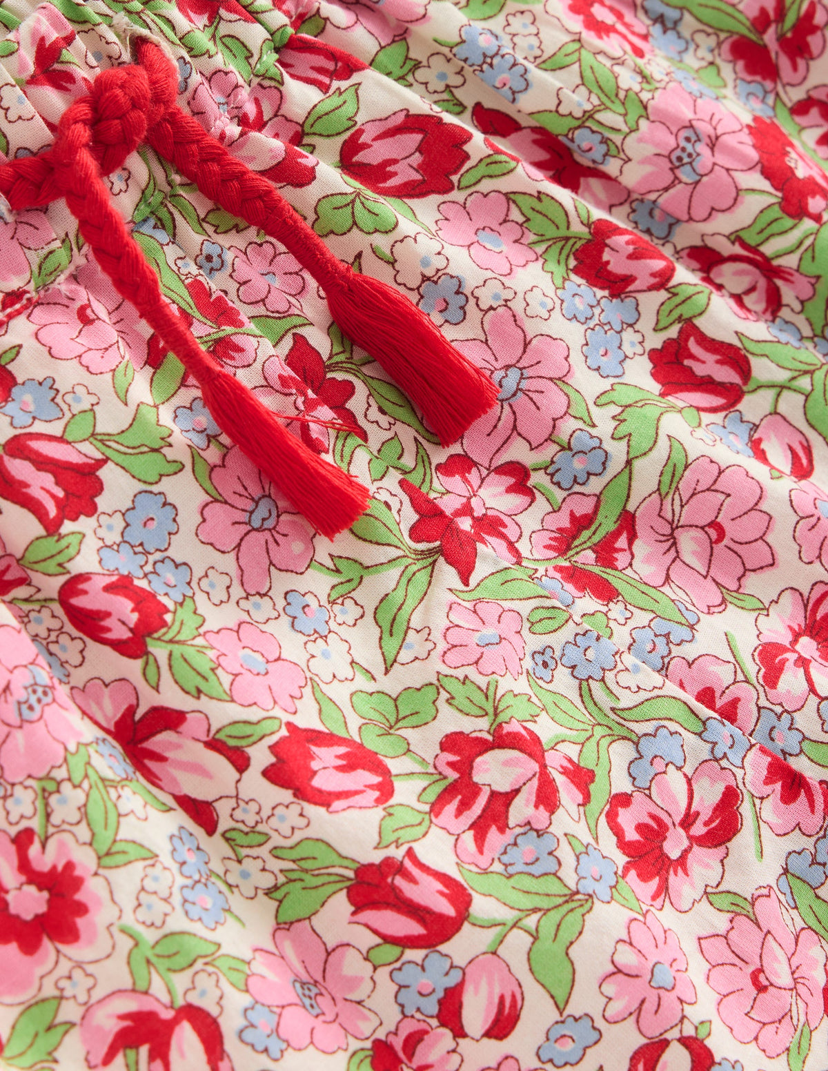 Frill Hem Woven Shorts-Bubblegum Peony Floral - Image 3