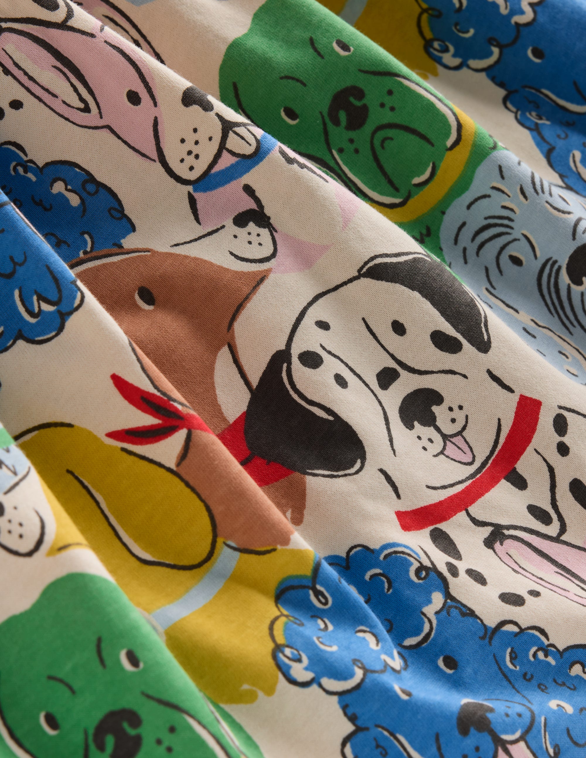 Short-sleeved Fun Jersey Dress-Multi Coloured Dogs - Image 3