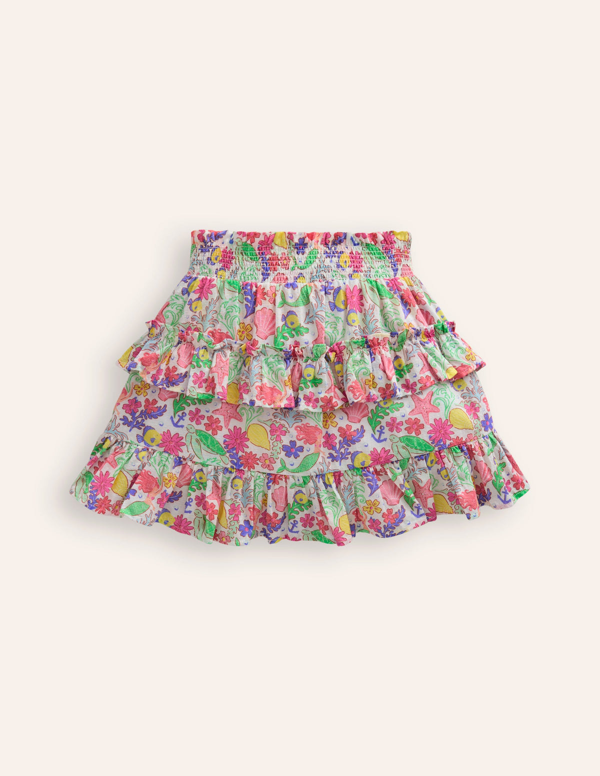 Tiered Printed Skort-Multi Mermaid Ditsy - Image 2
