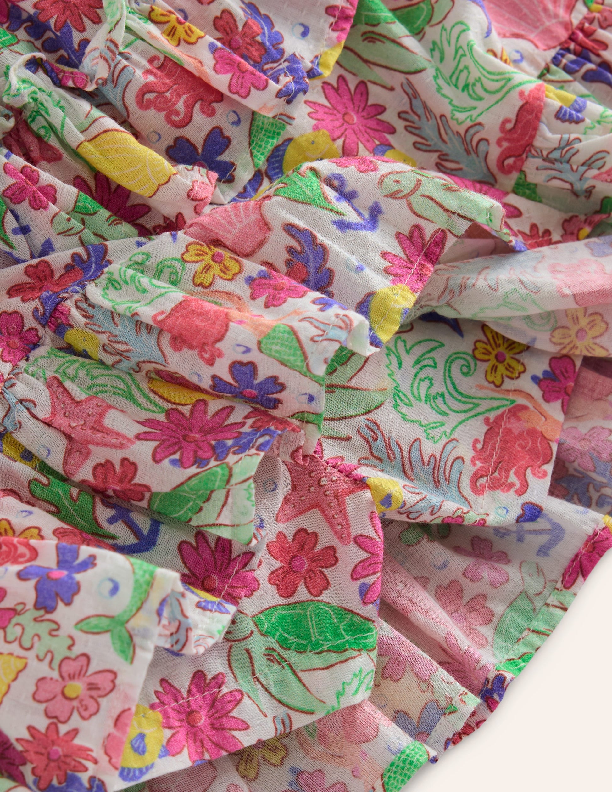 Tiered Printed Skort-Multi Mermaid Ditsy-3