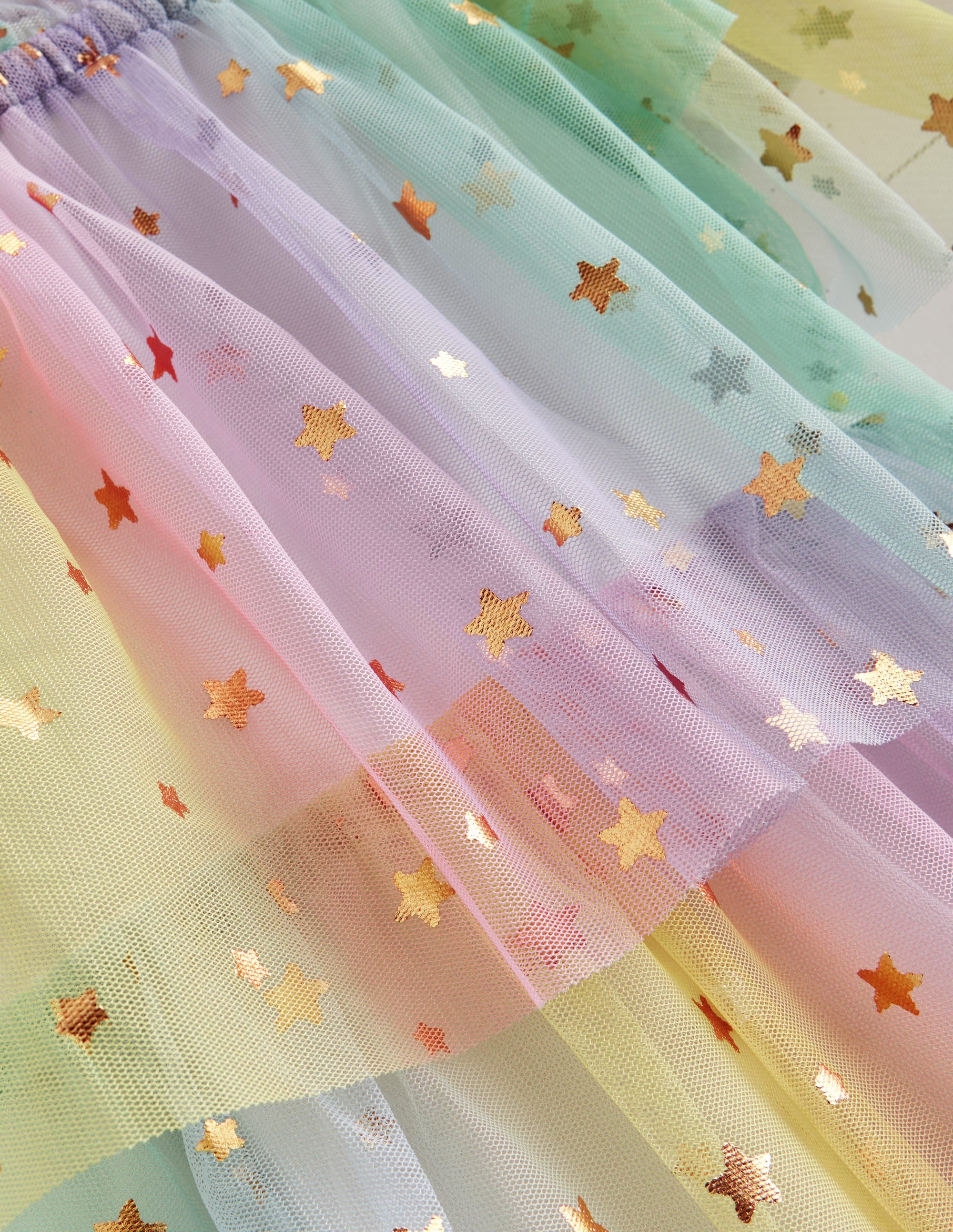 Tiered Tulle Dress-Multi Ombre Gold Foil Star - Image 3