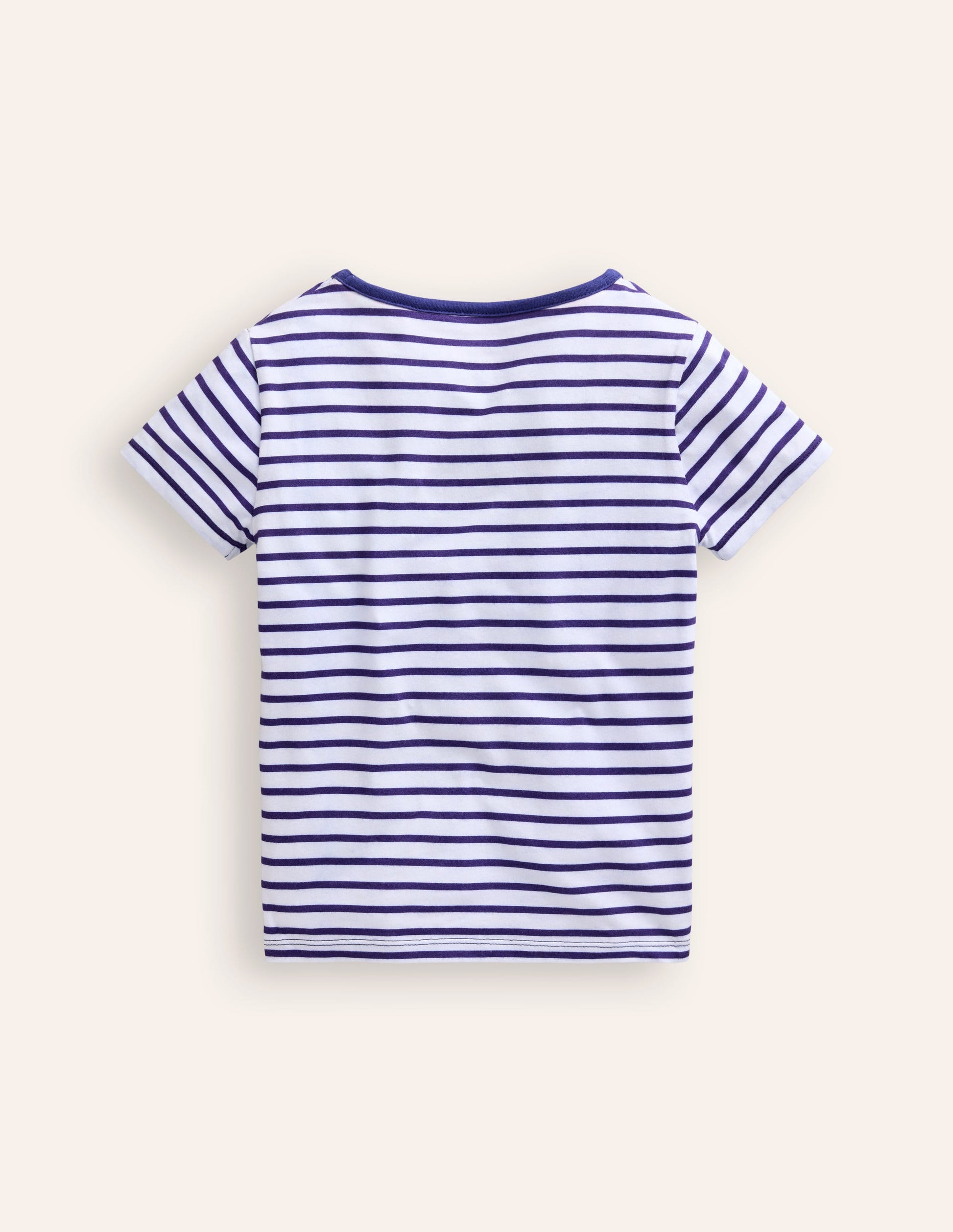 Short Sleeve Appliqué T-shirt-Ivory/ Starboard Stripe Boat-2