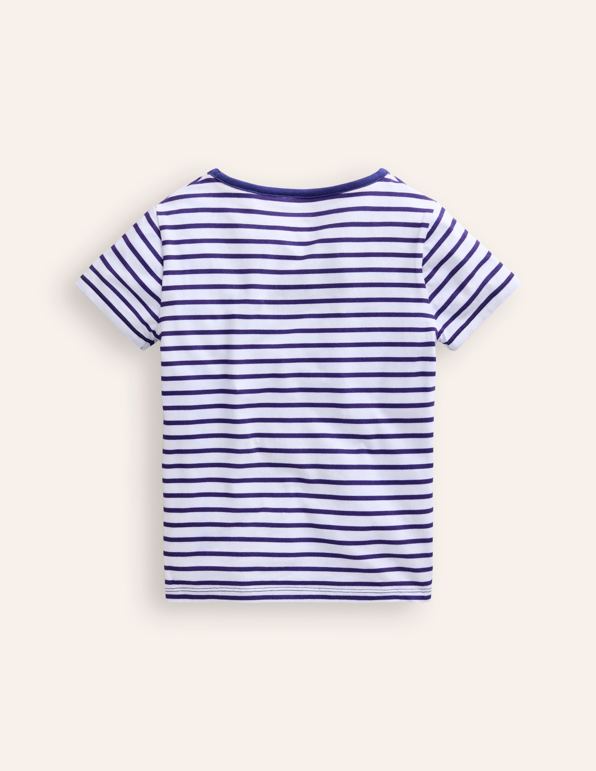Short Sleeve Appliqué T-shirt-Ivory/ Starboard Stripe Boat - Image 2