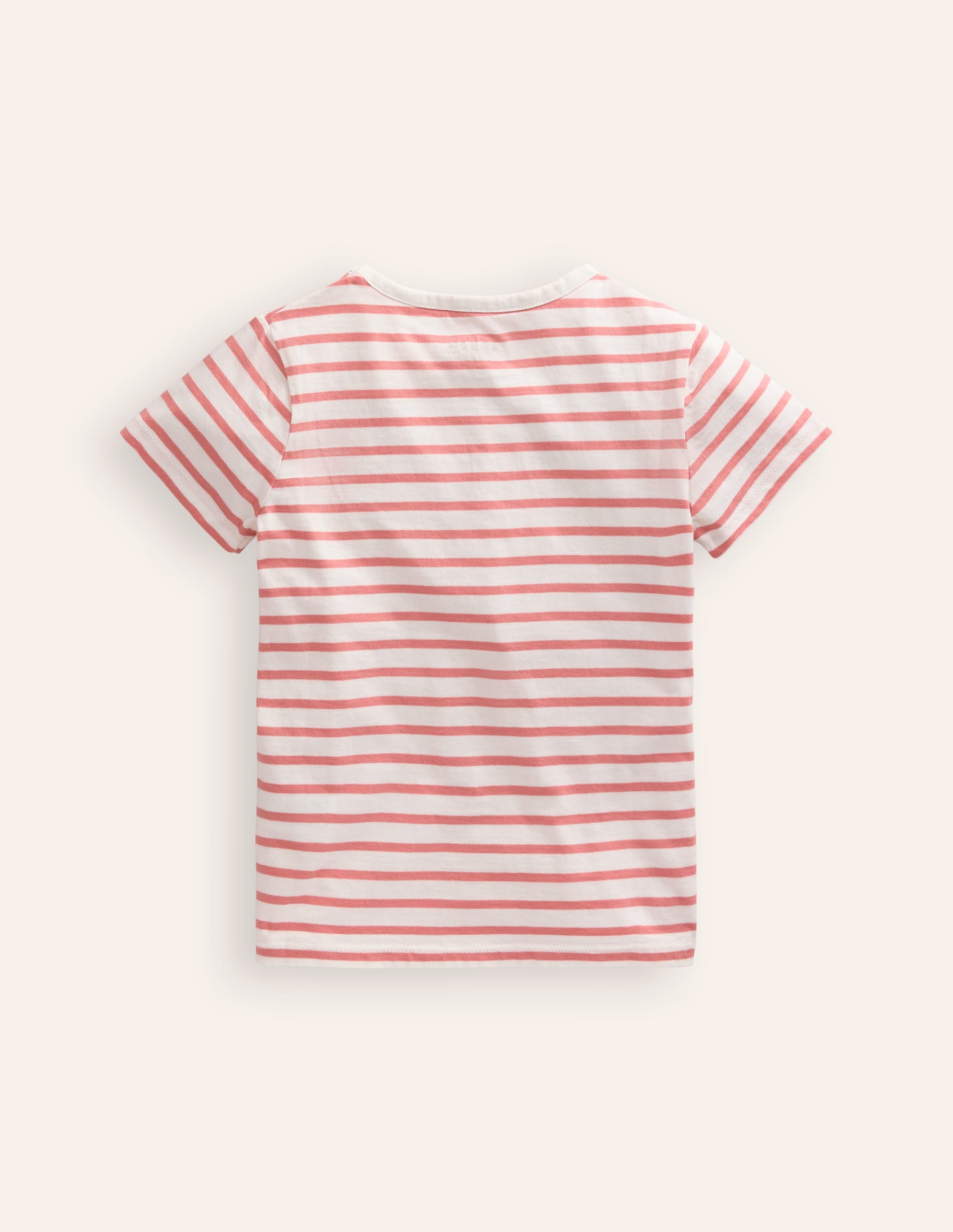 Short Sleeve Appliqué T-shirt-Ivory/ Pink MerCat - Image 2