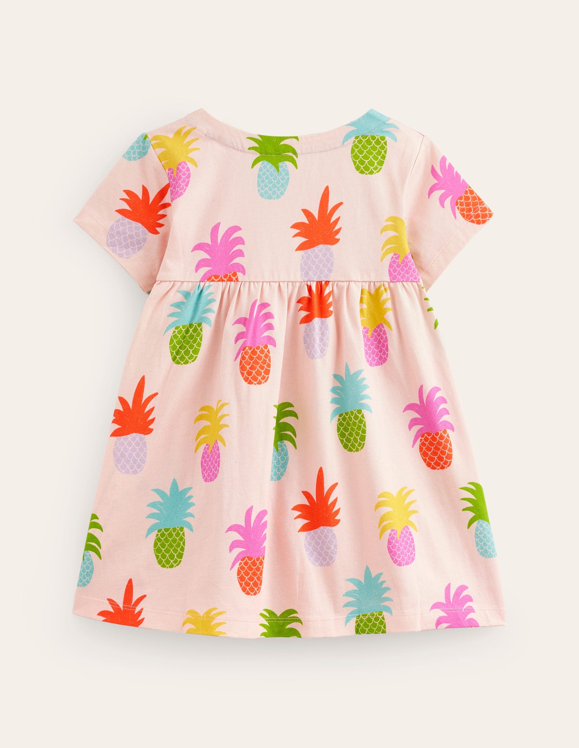Short Sleeve Printed Tunic-Blooming Pink Pineapples-2