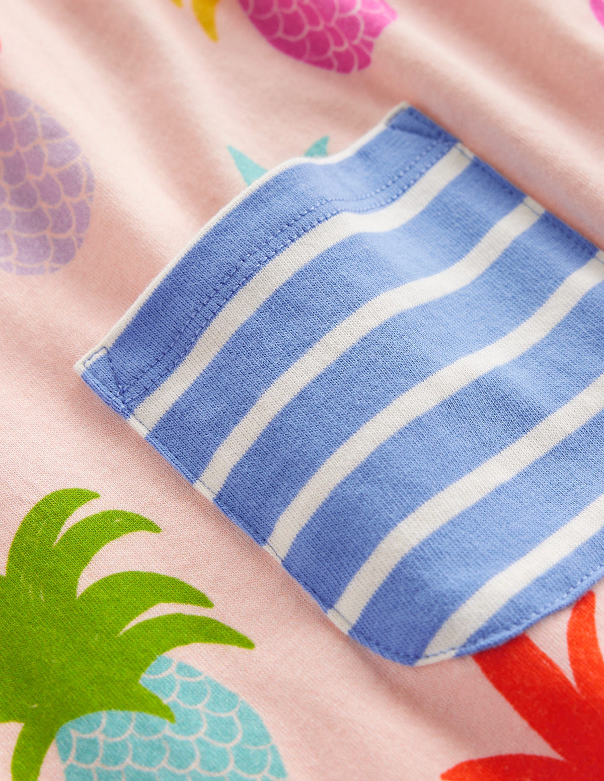 Short Sleeve Printed Tunic-Blooming Pink Pineapples - Image 3