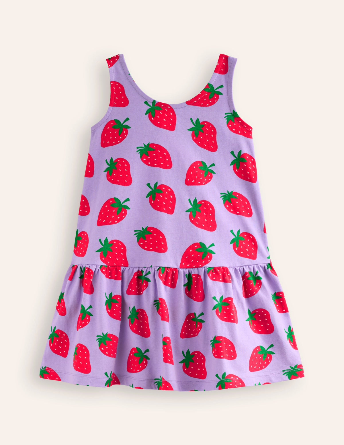 Strappy Drop Waist Dress-Parma Violet Strawberries - Image 1