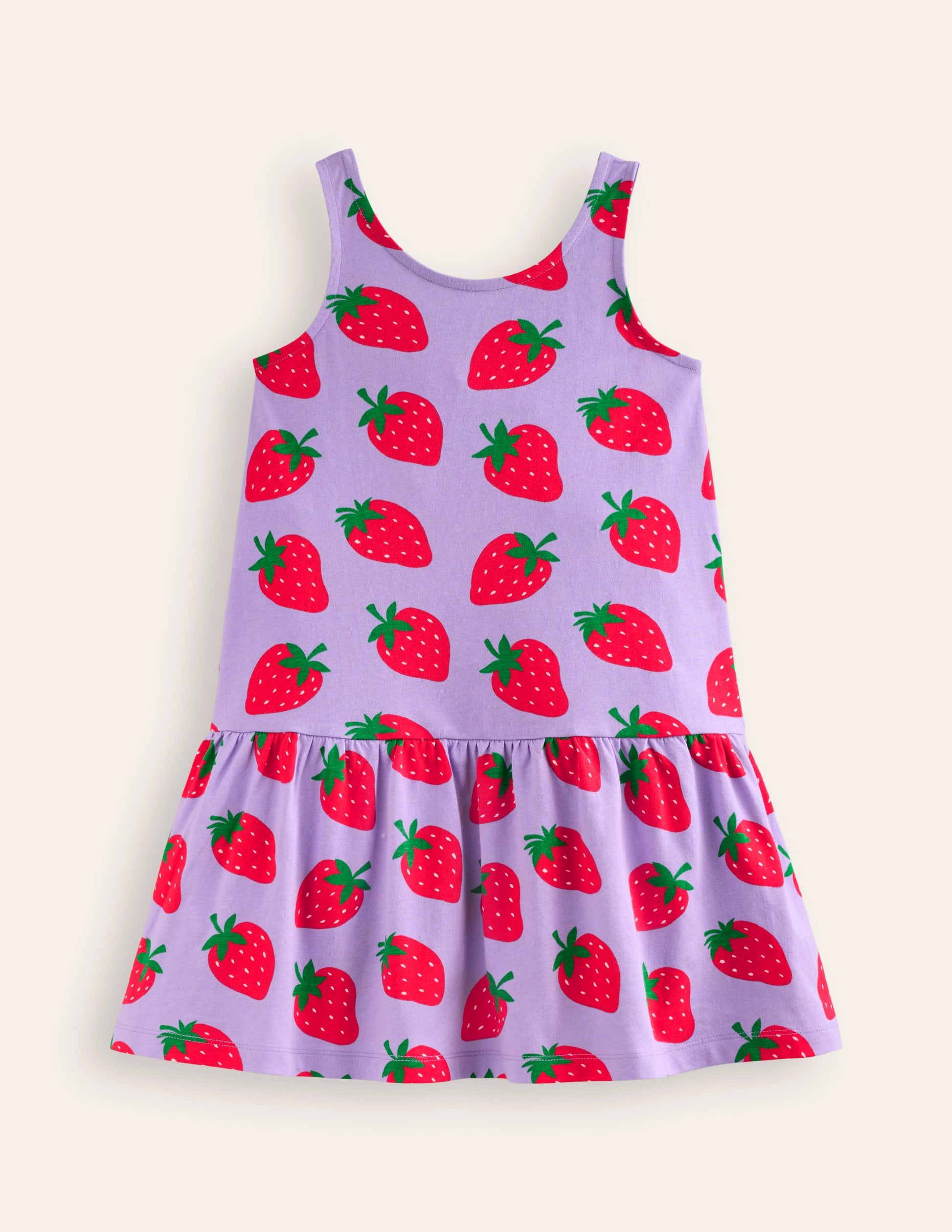 Strappy Drop Waist Dress-Parma Violet Strawberries-2