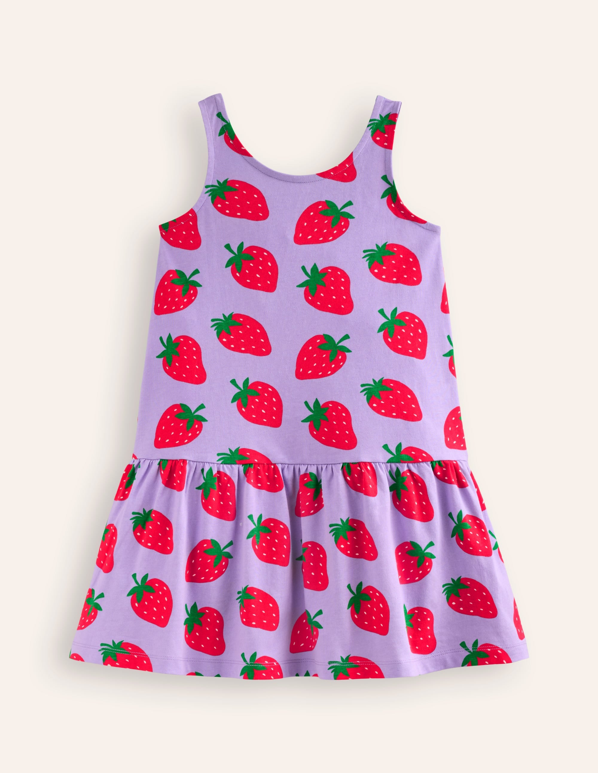 Strappy Drop Waist Dress-Parma Violet Strawberries - Image 2