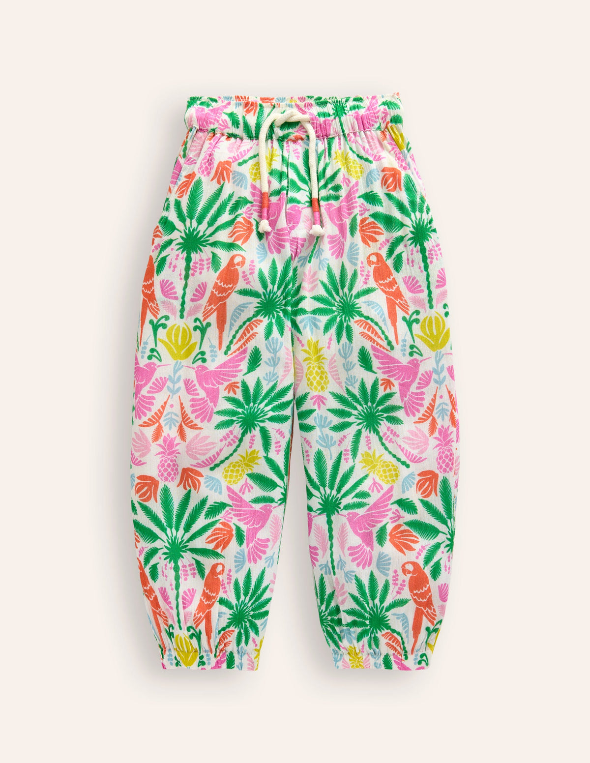 Tapered Vacation Pants-Multi Rainbow Palm - Image 1