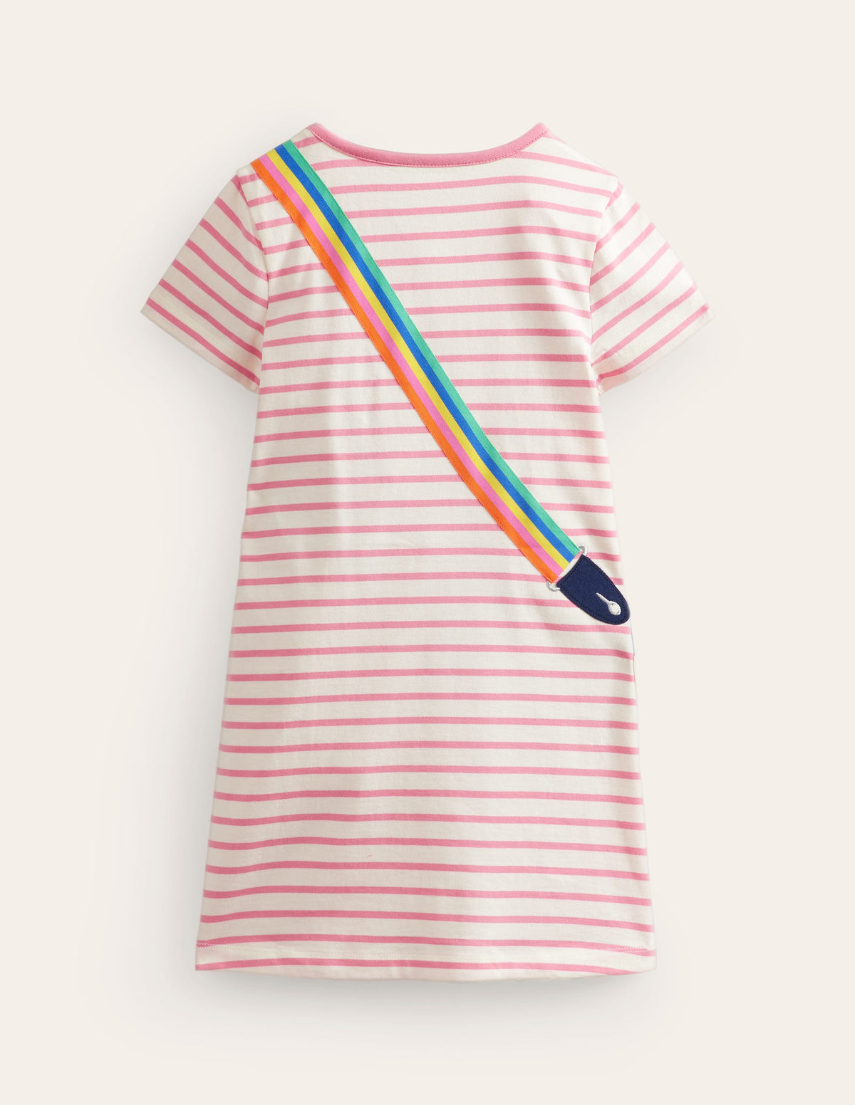Big Appliqué Jersey Dress-Ivory/ Salmon Pink Guitar - Image 2