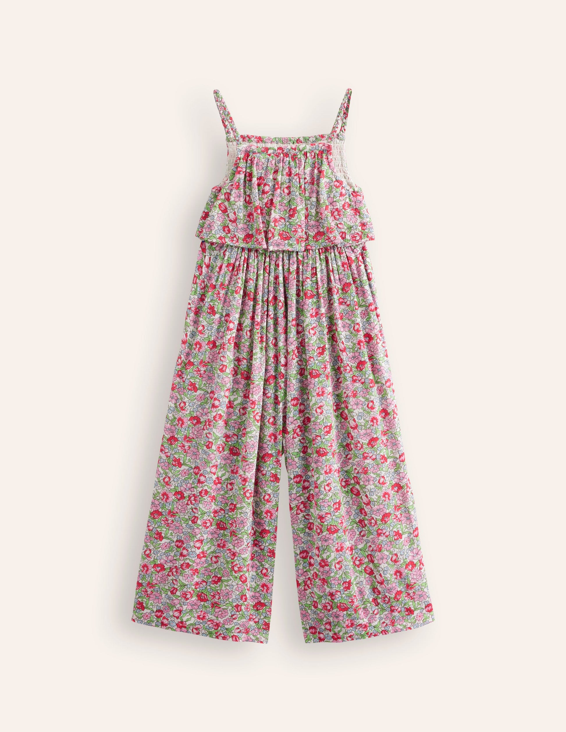 Wide Leg Jumpsuit-Bubblegum Peony Floral-2