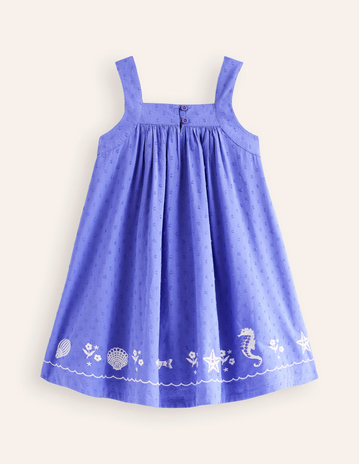 Embroidered Twirly Dress-Wisteria Blue Reef-2