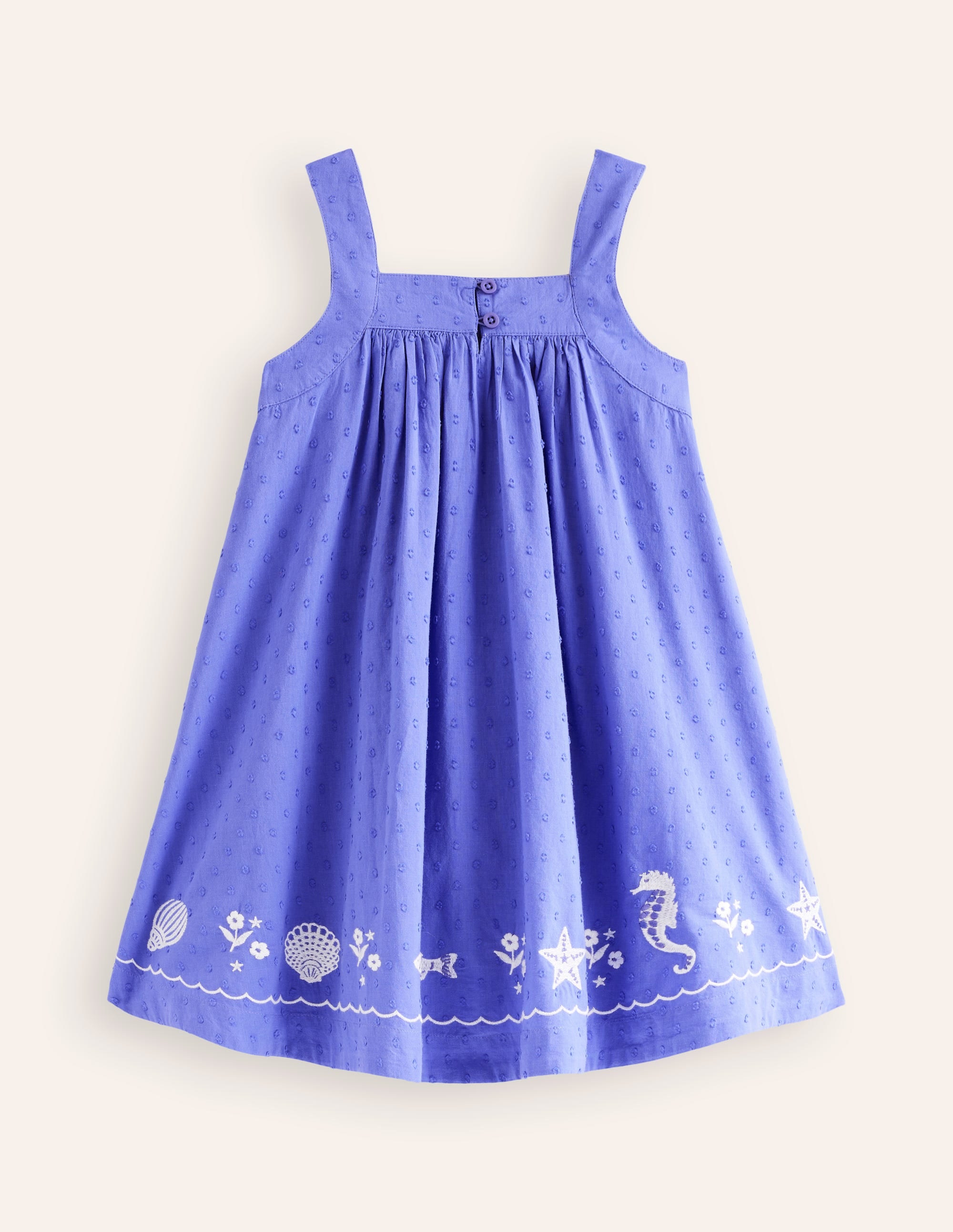 Embroidered Twirly Dress-Wisteria Blue Reef - Image 2