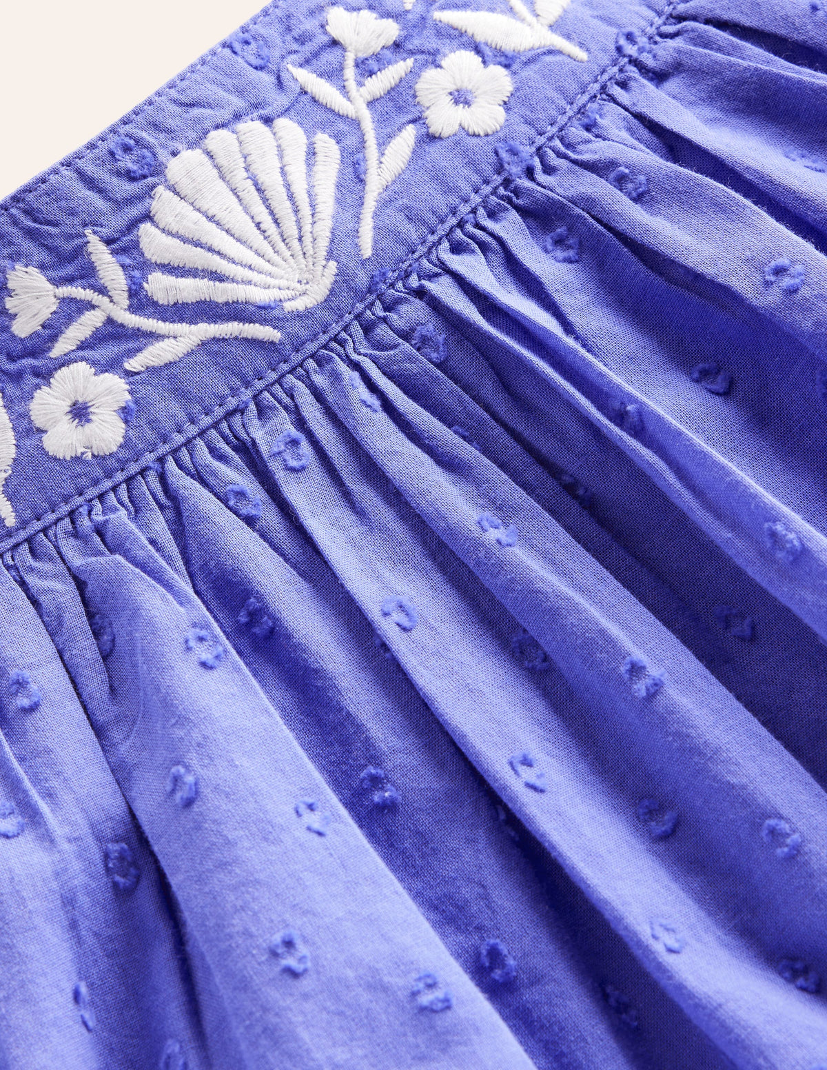 Embroidered Twirly Dress-Wisteria Blue Reef-3