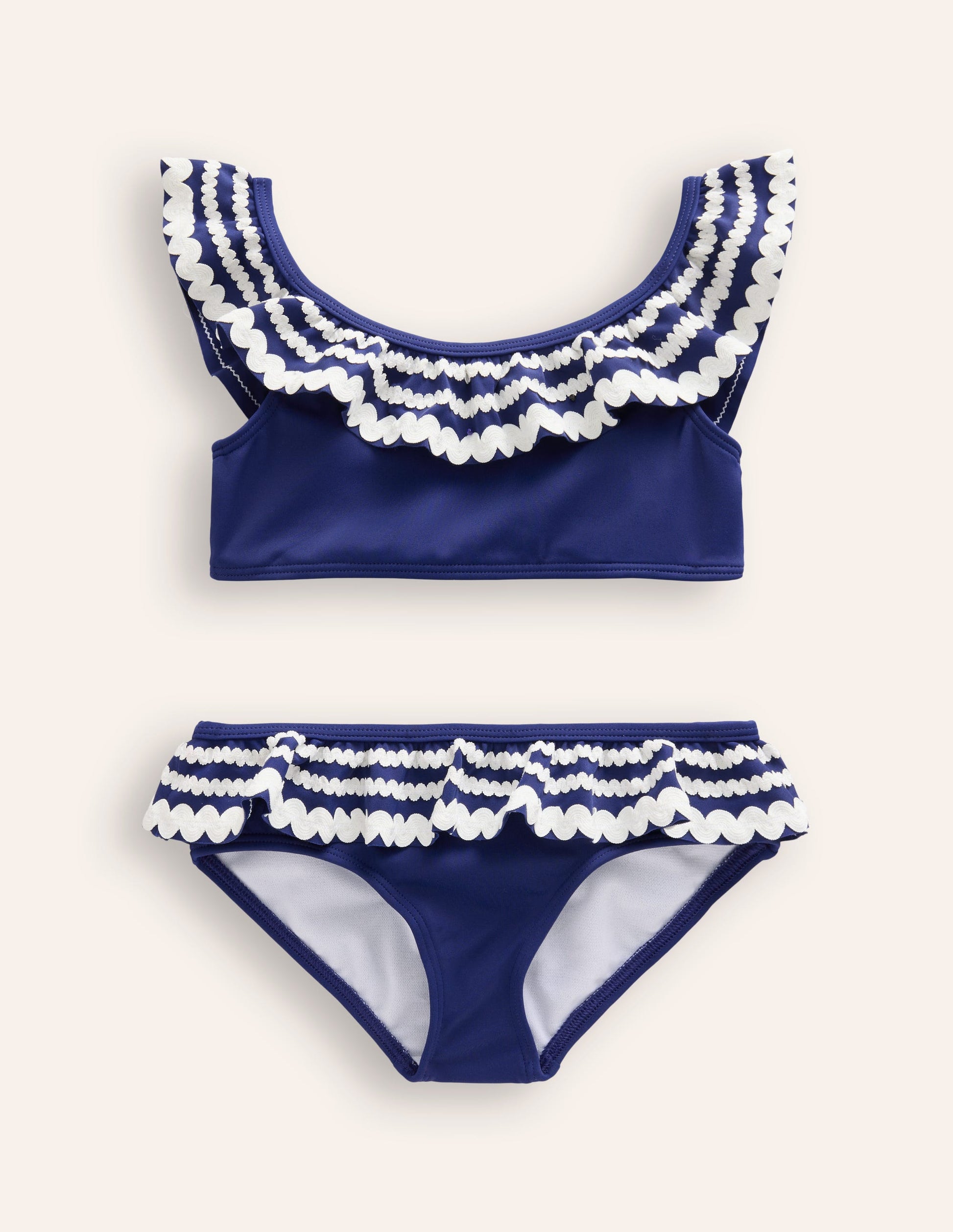 Ric Rac Frilly Bikini-Sapphire Blue-1
