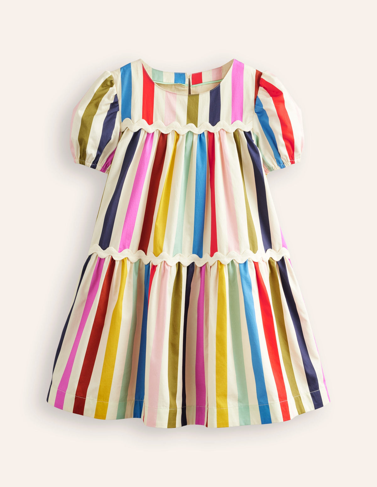 Tiered Stripe Dress-Rainbow Multi Stripe-4