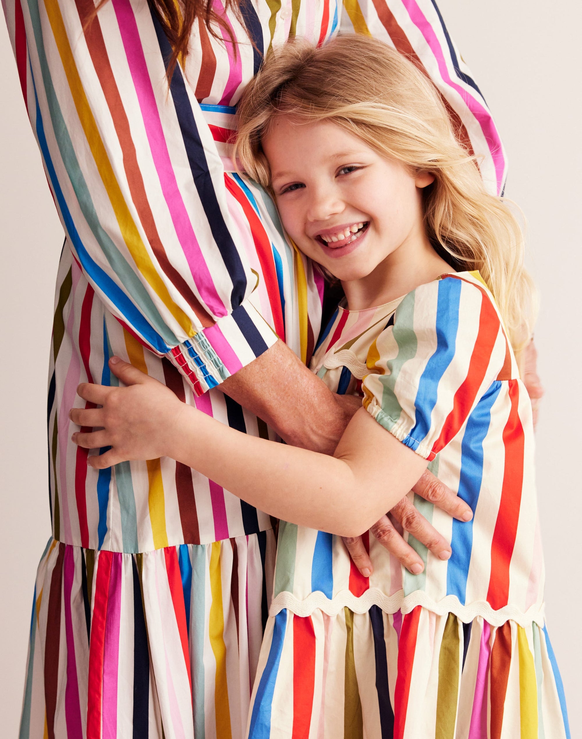 Tiered Stripe Dress-Rainbow Multi Stripe - Image 3