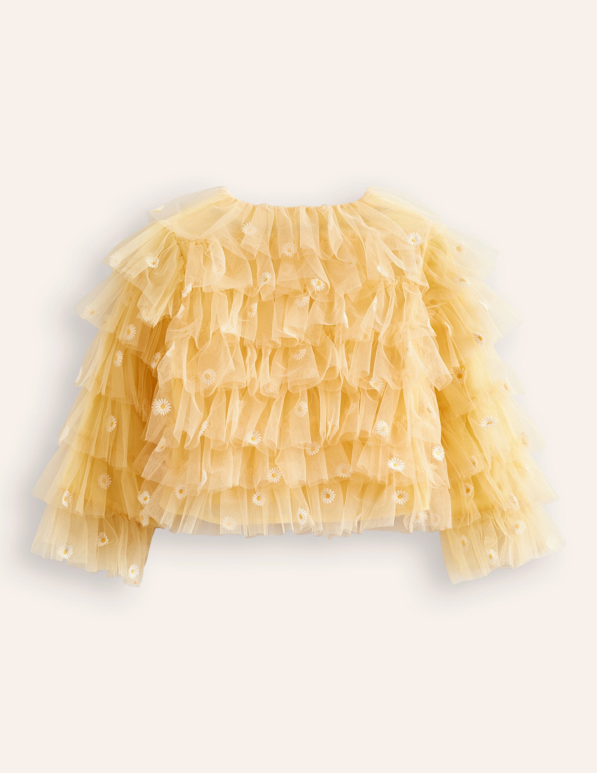 Tiered Tulle Jacket-Spring Yellow Daisies-2