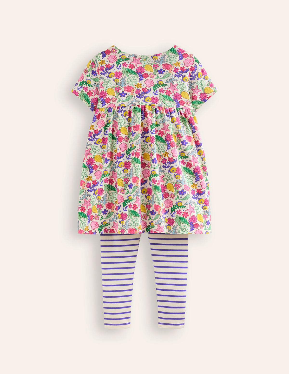 Short Sleeve Printed Tunic Set-Mermaid Ditsy - Image 2