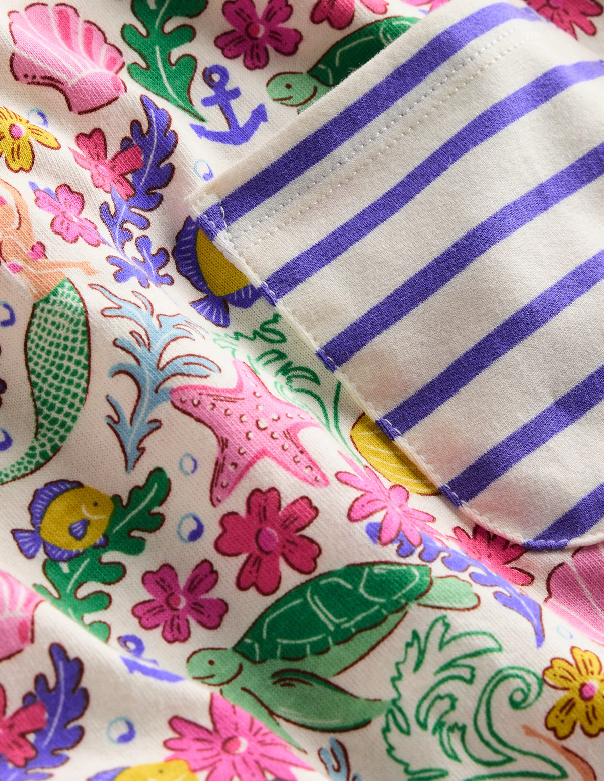 Short Sleeve Printed Tunic Set-Mermaid Ditsy - Image 3