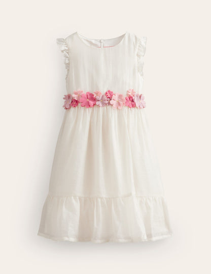 Flutter Organza Dress-Ivory-1