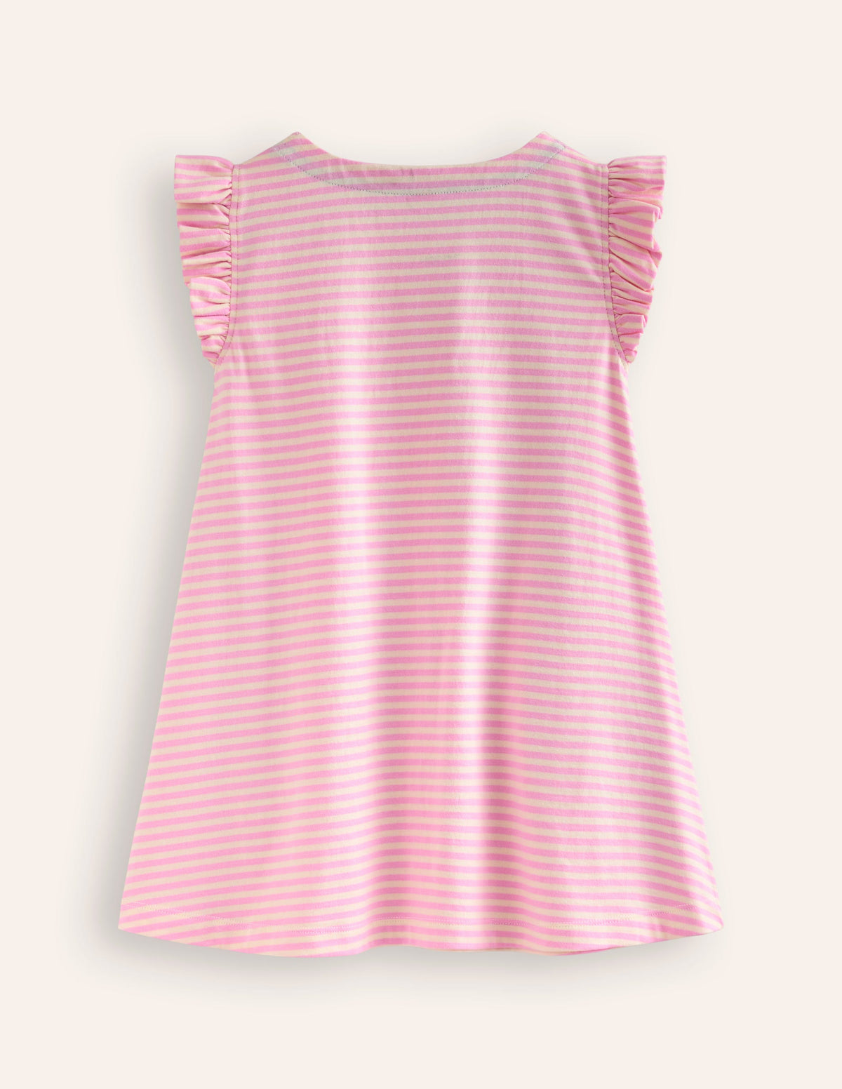 Heart Pocket Frill Tunic-Bubblegum Pink/Ivory Hearts - Image 2