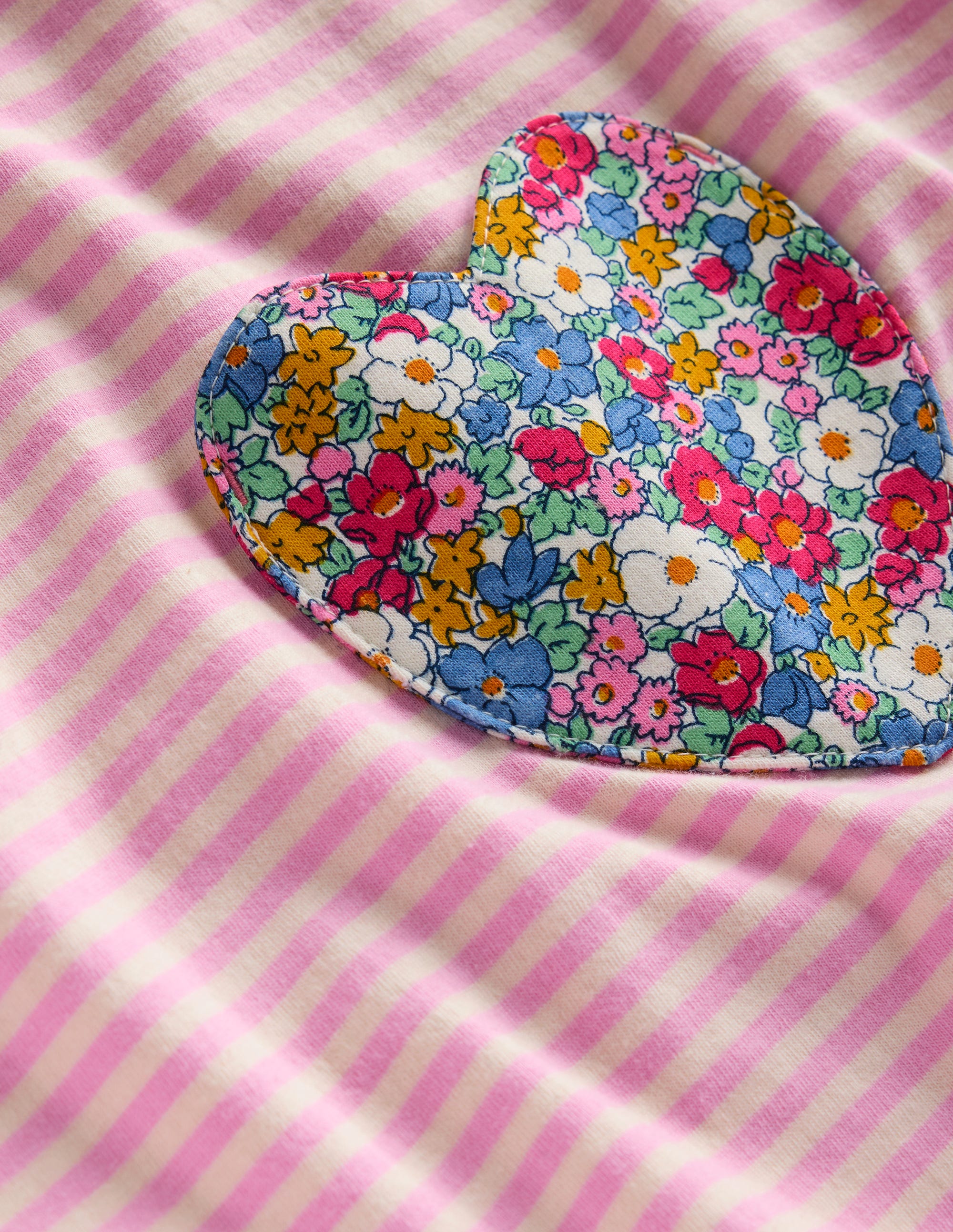 Heart Pocket Frill Tunic-Bubblegum Pink/Ivory Hearts - Image 3