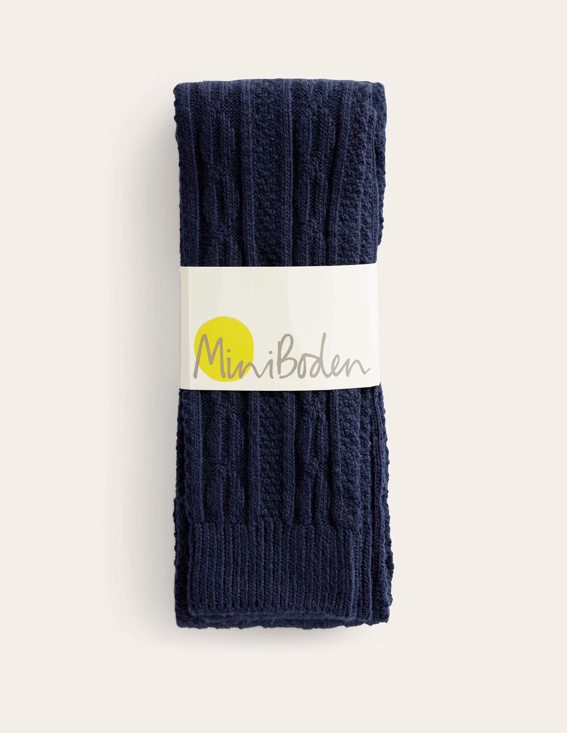 Cable Footless Tights-College Navy-2