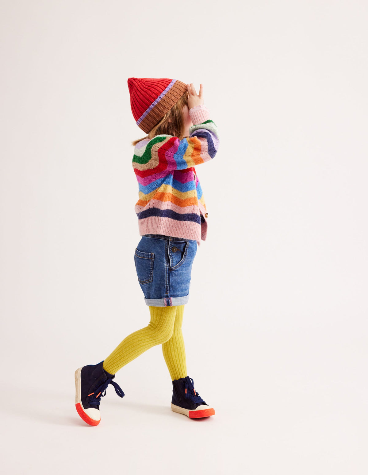 Colour Block Beanie-Jam Red - Image 3