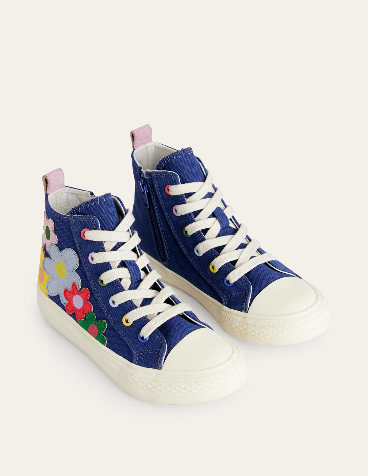 Canvas High Tops-Sapphire Blue Multi Floral - Image 2