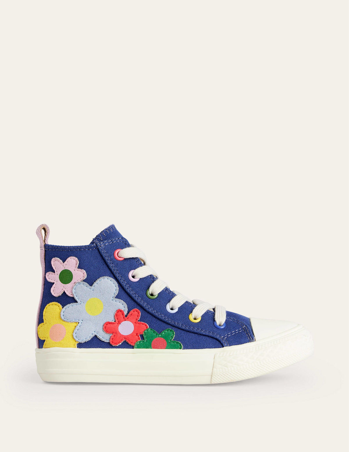 Canvas High Tops-Sapphire Blue Multi Floral - Image 1