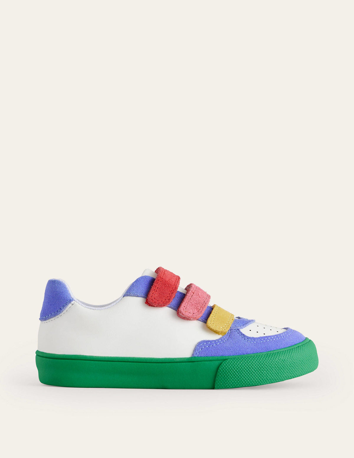 Leather Low Tops-Ivory Colourblock - Image 1