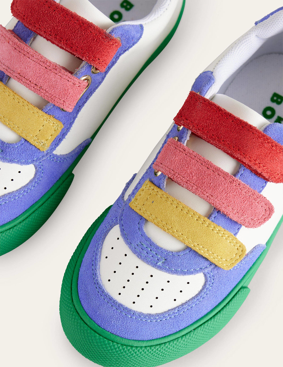 Leather Low Tops-Ivory Colourblock - Image 3