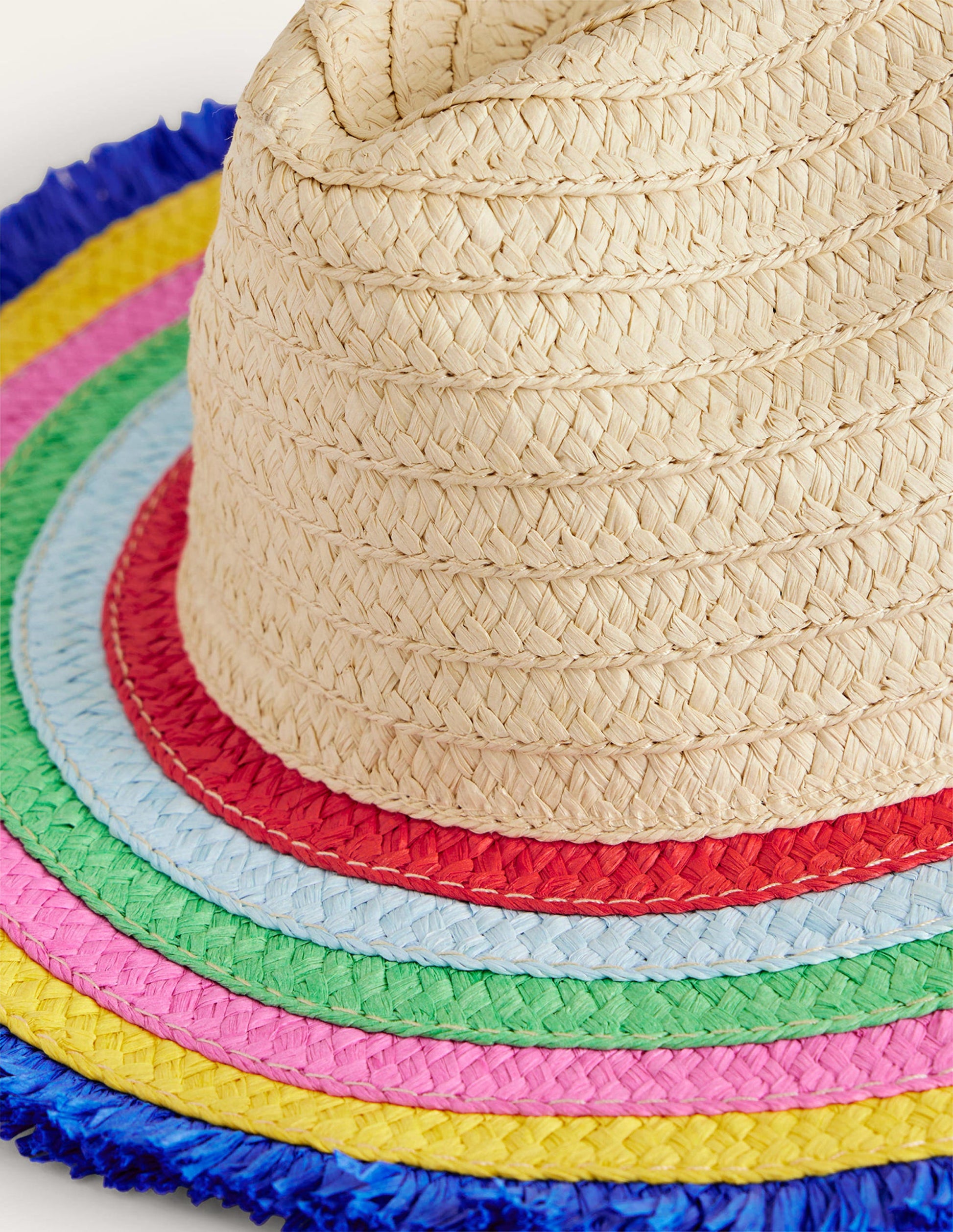 Straw Hat-Multi Stripe Brim-2