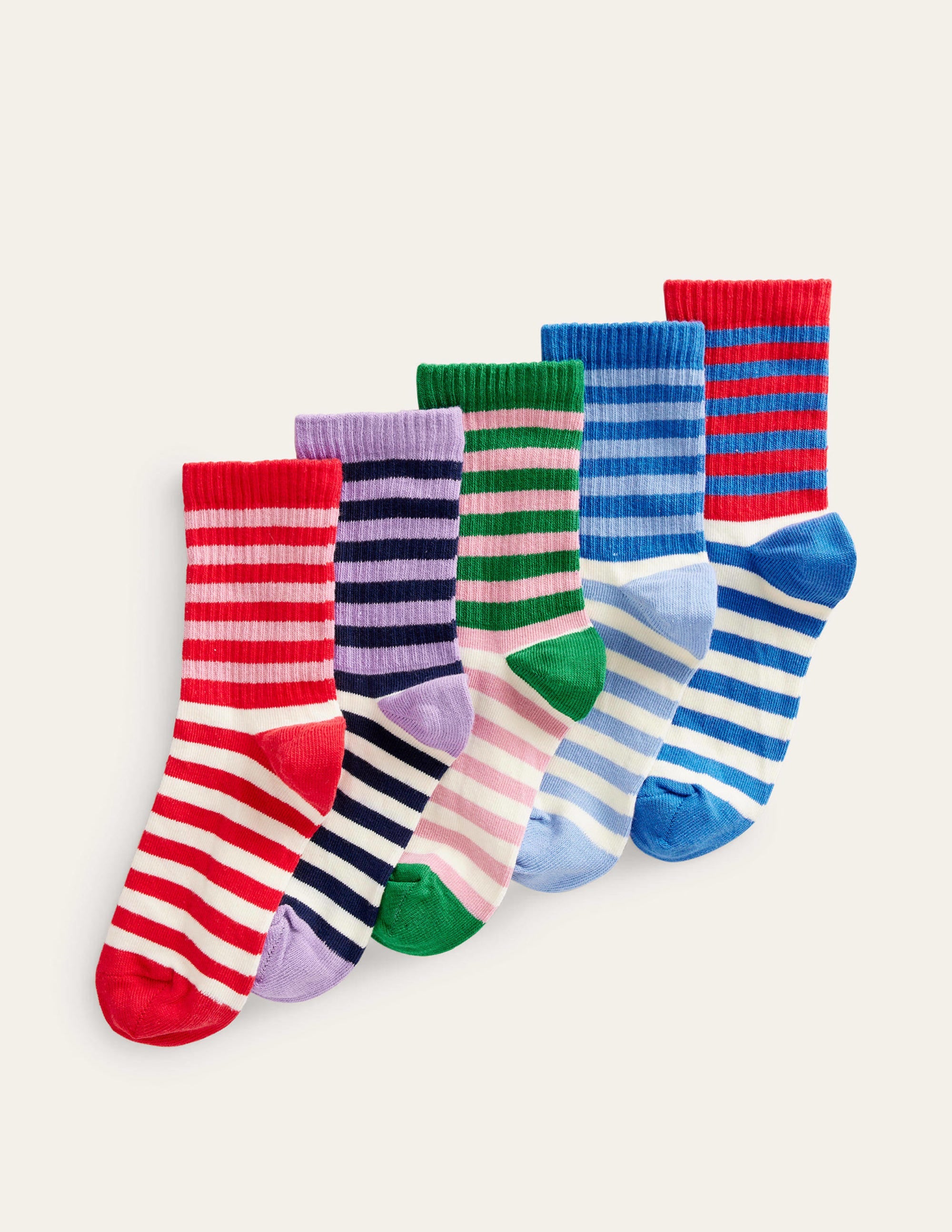 5-Pack Ribbed Socks-Multi Stripe - Image 1