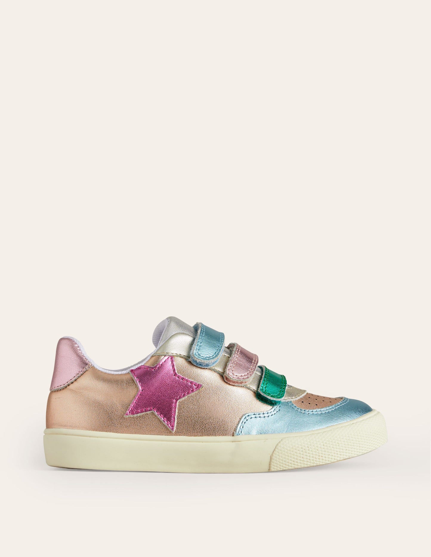 Leather Low Top-Multi Metallic Star