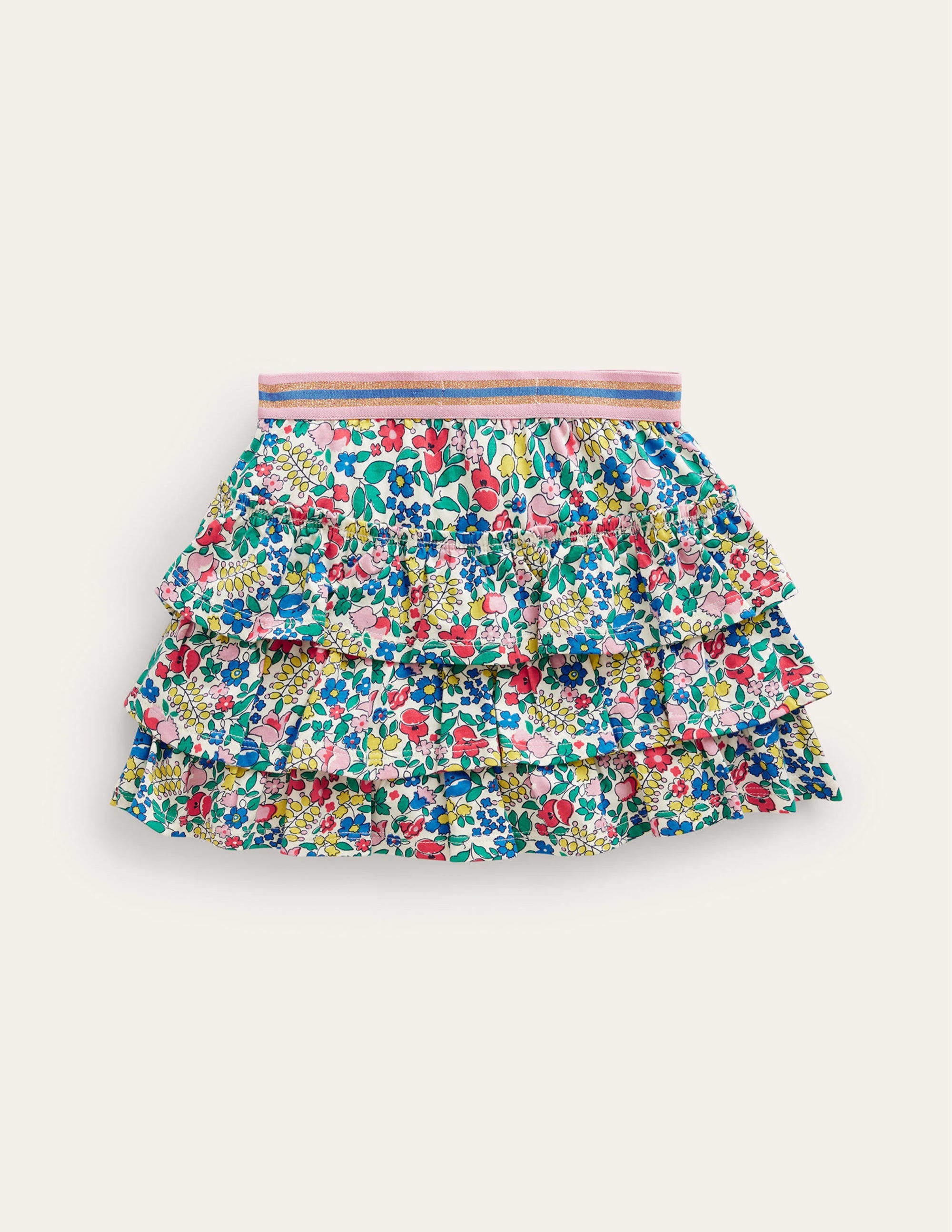 Jersey Ruffle Skort-Multi Flowerbed - Image 2