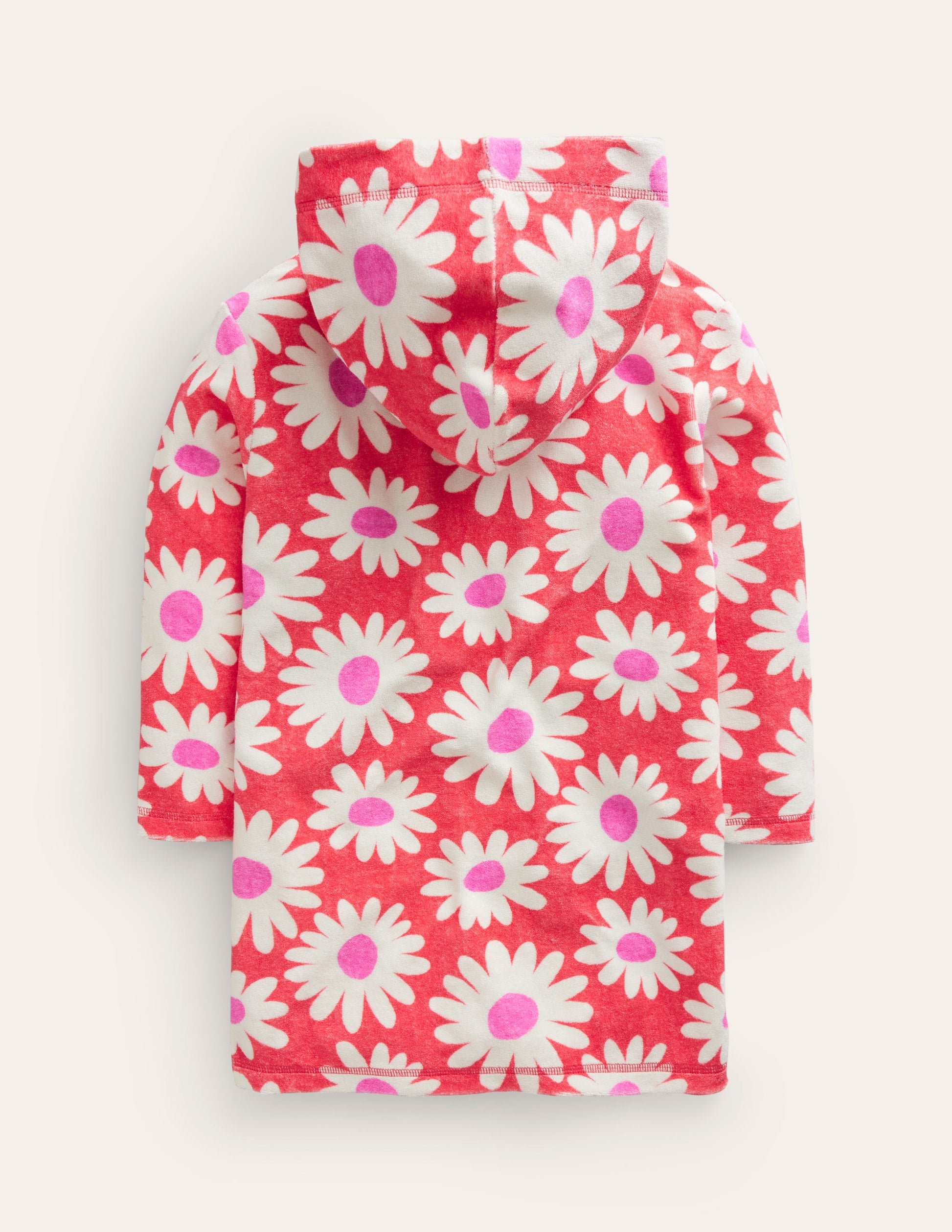 Towelling Throw-On-Cayenne Red Daisy-2