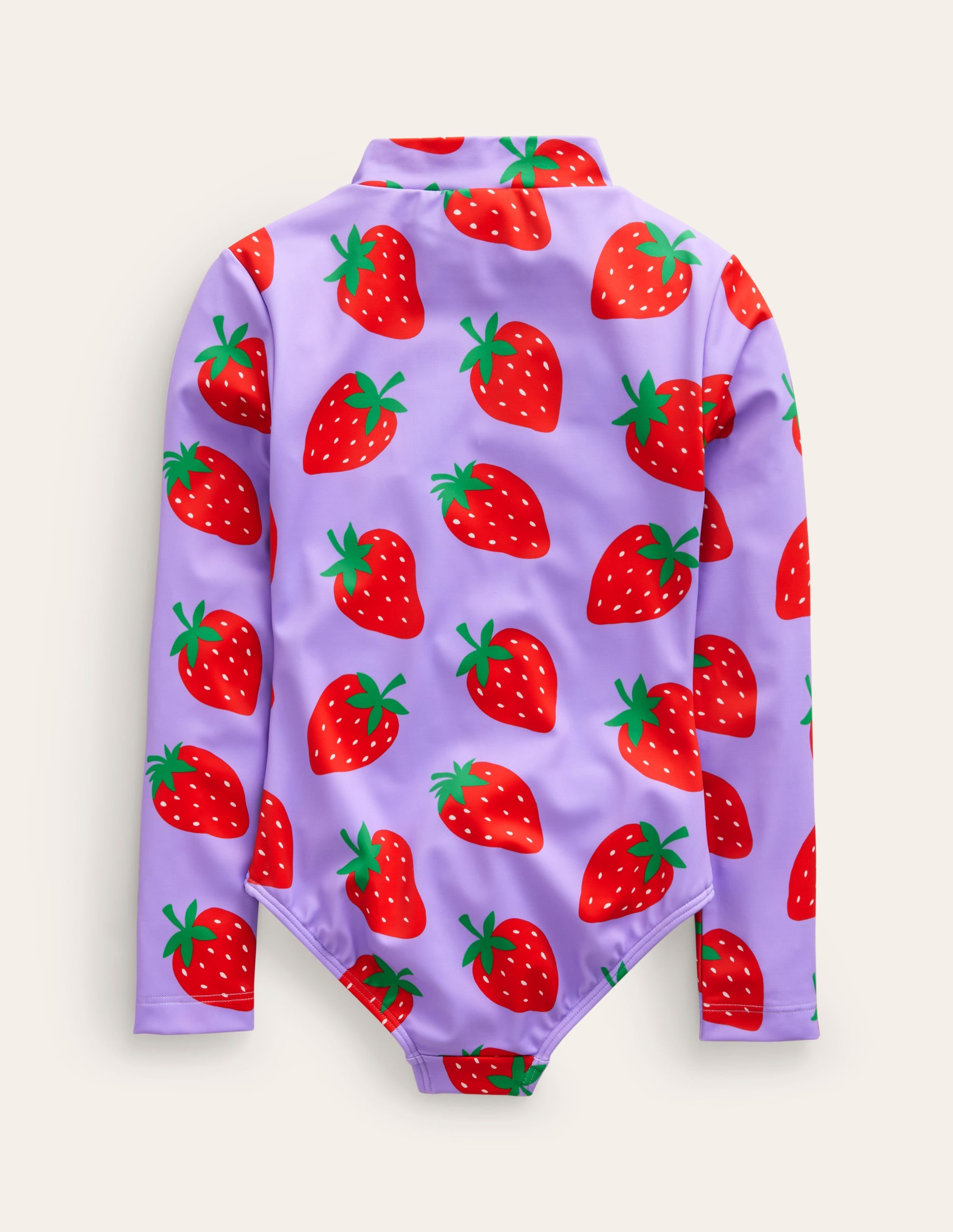 Long-sleeved Swimsuit-Violet Tulip Strawberries - Image 2