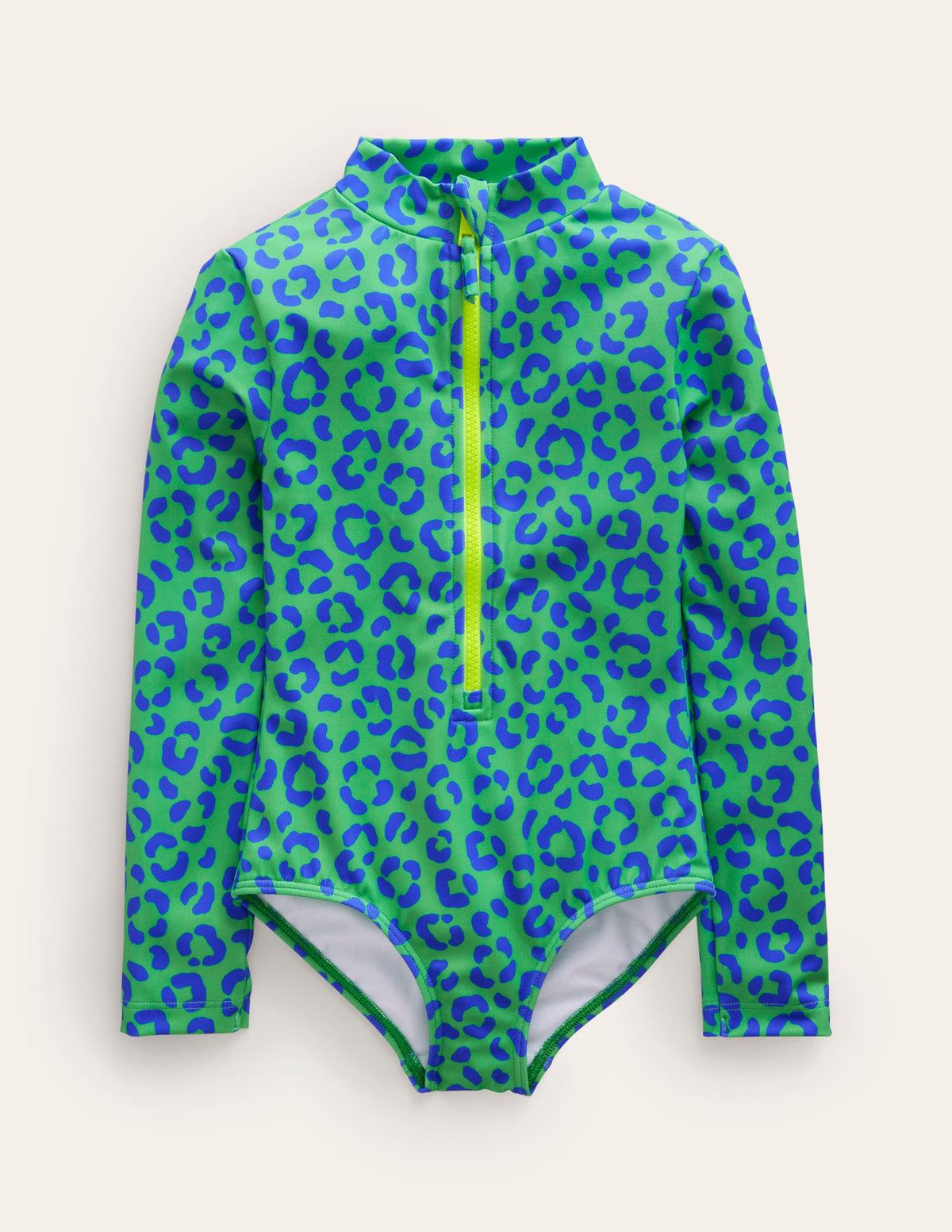 Long-sleeved Swimsuit-Green Leopard-1