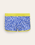 Patterned Swim Shorts-Blue Leopard