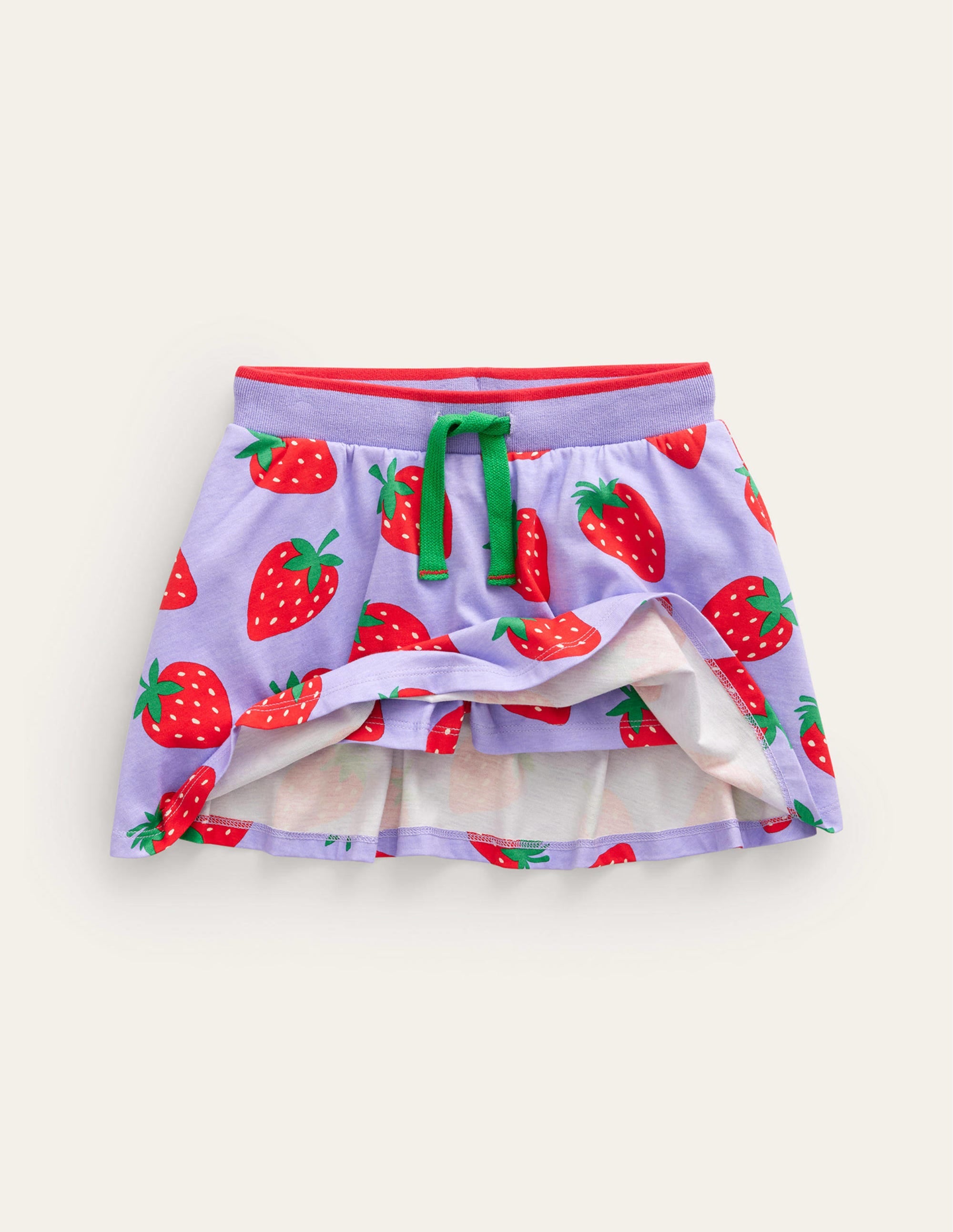 Printed Jersey Skort-Parma Violet Strawberries - Image 4