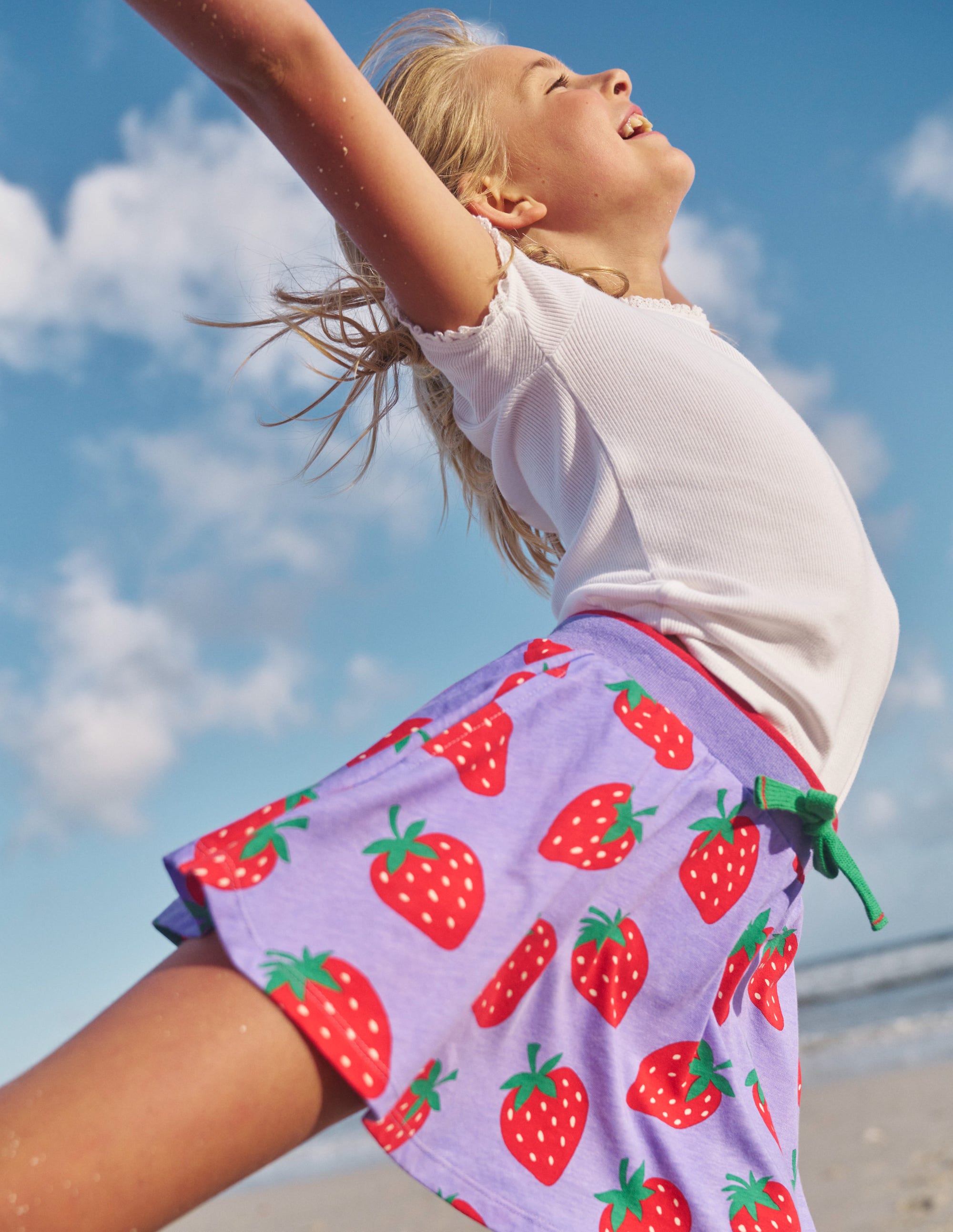 Printed Jersey Skort-Parma Violet Strawberries - Image 5